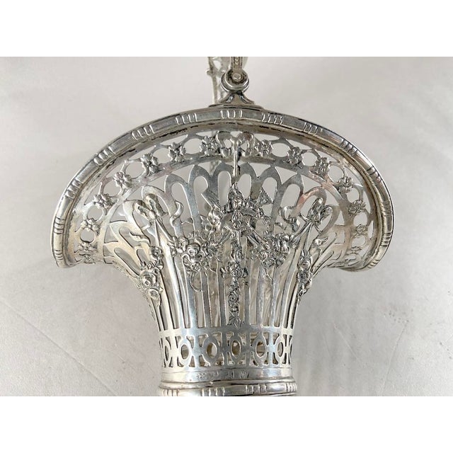 19th Century C1890 German Breidenstein Silver Glass Basket - 1 Pc For Sale - Image 5 of 13