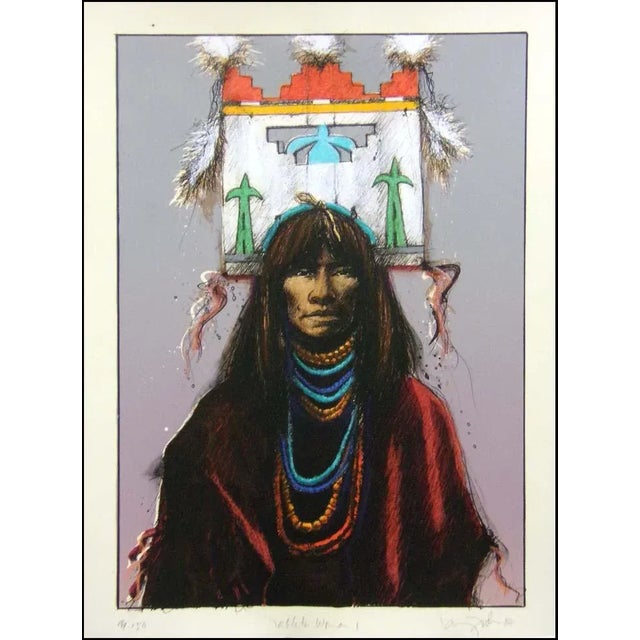 1990s Larry Fodor "Tablita Woman1" Lithograph 1987 Hand Signed For Sale - Image 5 of 5