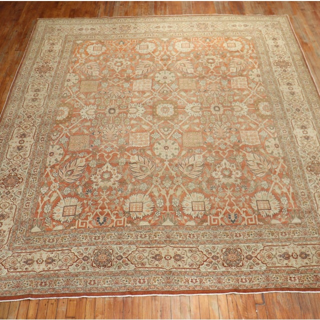 Persian Early 20th Century Elegant Persian Tabriz Rug - 9'7" x 12'5" For Sale - Image 3 of 9