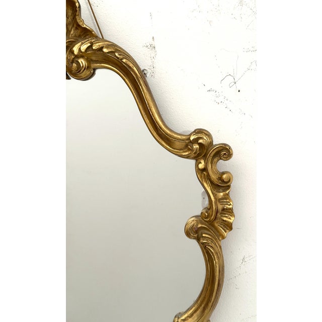Mid 20th Century English Rococo Revival Gilt Wall Mirror (H 38 X W 25) For Sale - Image 5 of 12
