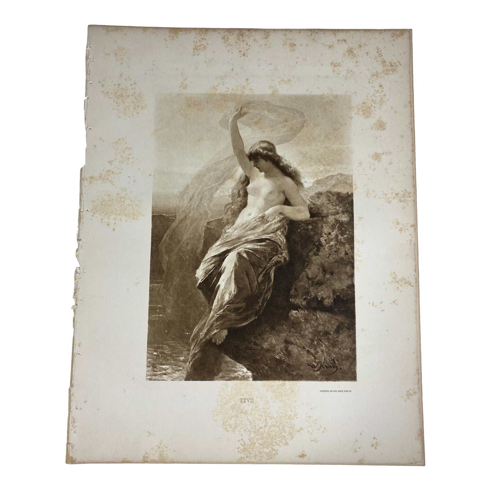 1892 Antique Character From Heinrich Hein S Poem The Lorelei Photogravure Print Chairish