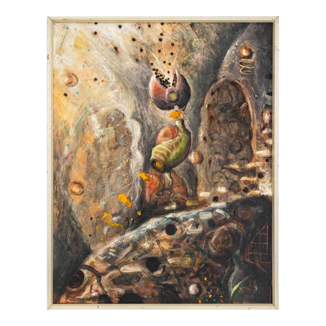 Alexis Rockman "Lat vs. Long" Oil on Canvas, 1984 For Sale