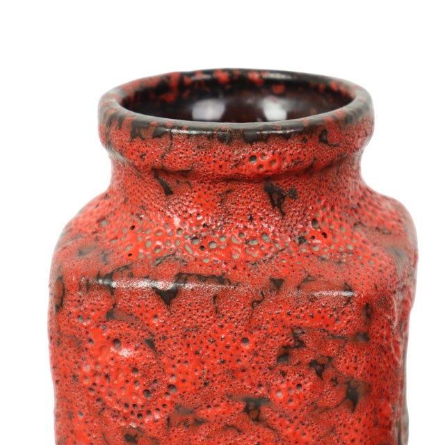 Black Red Fat Lava Vases from Scheurich Jura, West Germany, 1960s, Set of 2 For Sale - Image 8 of 14
