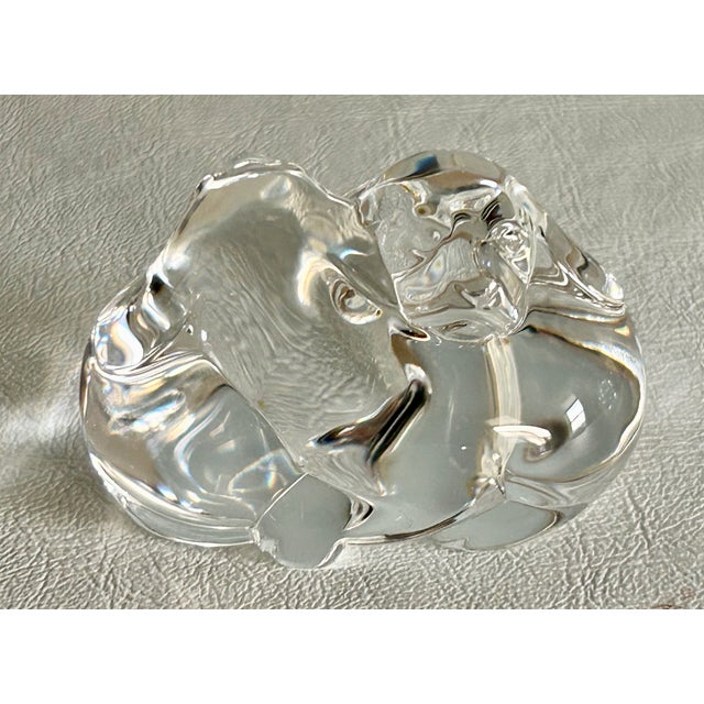 Traditional Vintage Steuben Signed Crystal Paperweight Puppy Love For Sale - Image 3 of 14