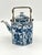 Vintage Blue and White Chinoiserie Hexagon Teapot With Bronze Handle For Sale - Image 9 of 15