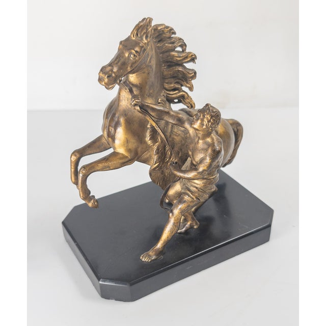 French 19th Century French Gilt Bronze of Rearing Marly Horse After Guillaume Coustou For Sale - Image 3 of 17