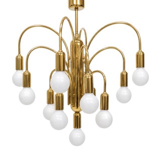 Vintage Gilt Chandelier, 1970s For Sale