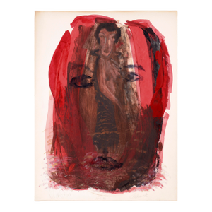 "Locked Out" - A Face and a Figure in Acrylic on Paper by Ricardo De Silva
