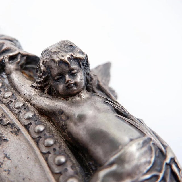 Silver-Plated Baptism of Christ Holy Water Font in Copper, 19th Century For Sale - Image 11 of 14