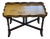 Vintage Tole Chinoiserie Tray Table With Faux Bamboo Collapsible Stand For Sale