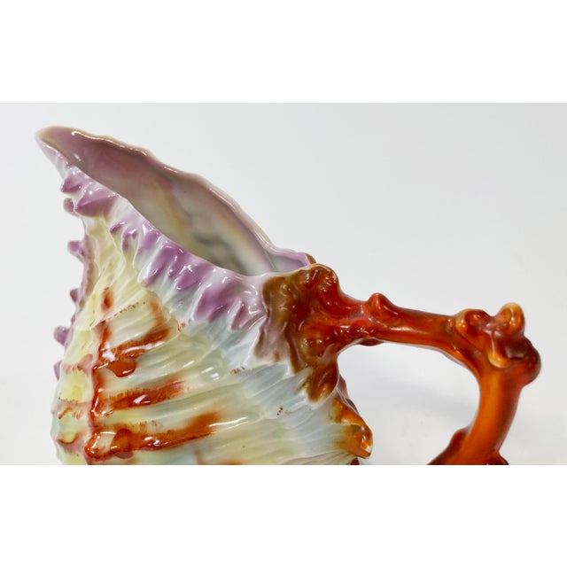 Ceramic Antique Royal Beyreuth Porcelain Spikey Shell Creamer For Sale - Image 7 of 7