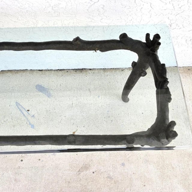 Patinated Bronze Faux Bois Branch Console Table Attributed to Carl Gillberg For Sale - Image 11 of 12