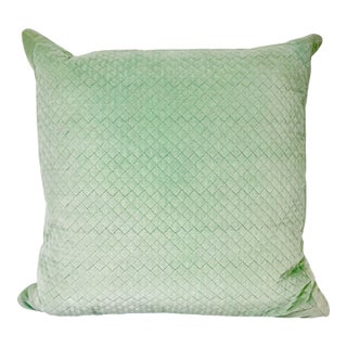 1990s Vintage Boho Chic Contemporary Velvet Quilted Front Decorative Pillow, Down/Feather Insert For Sale