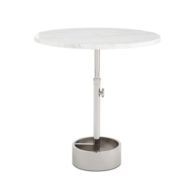 Regina Andrew Myles Accent Table Large, Polished Nickel with Marble Top For Sale In Detroit - Image 6 of 6