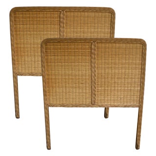 Rattan Twin Headboards - A Pair For Sale