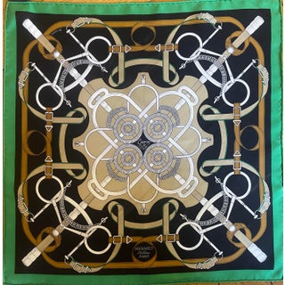 Hermès Éperon D’or 1989 Gavroche Silk Scarf Designed by Henry D’Origny For Sale