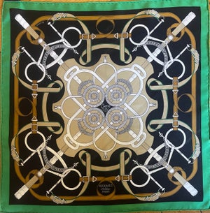 Hermès Éperon D’or 1989 Gavroche Silk Scarf Designed by Henry D’Origny