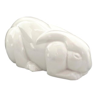 1980s Mikasa Porcelain Bunny Rabbit Table Sculpture by Larry Laslo For Sale