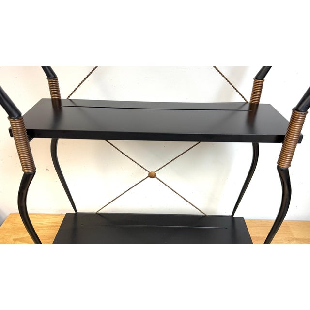 French Neoclassical–Style Blackened Iron Wall Shelf, Art Deco / Moderne Revival For Sale - Image 12 of 13