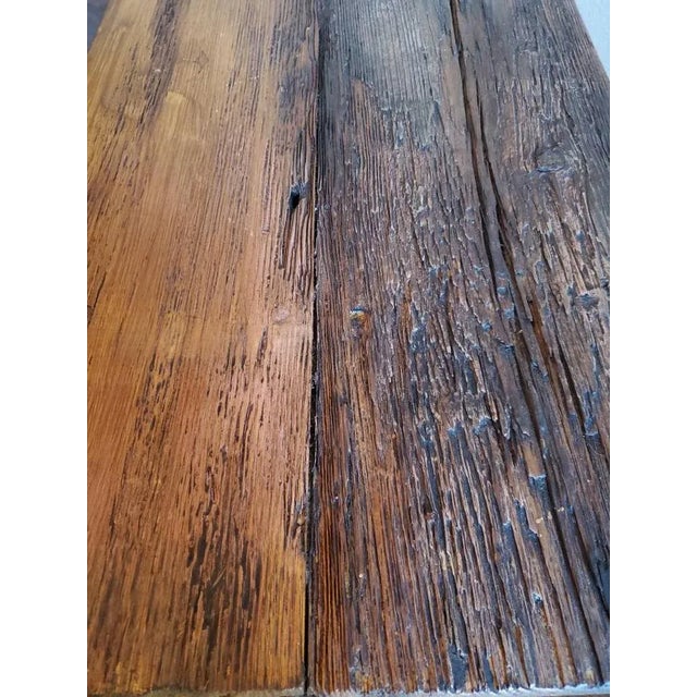 Brown Rustic American Country Live Edge Wooden Bench For Sale - Image 8 of 11