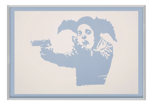 Banksy, Clown Skateboard Lick Shot, 2024, Print