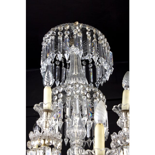 Metal French Crystal Chandelier, 1940 For Sale - Image 7 of 12