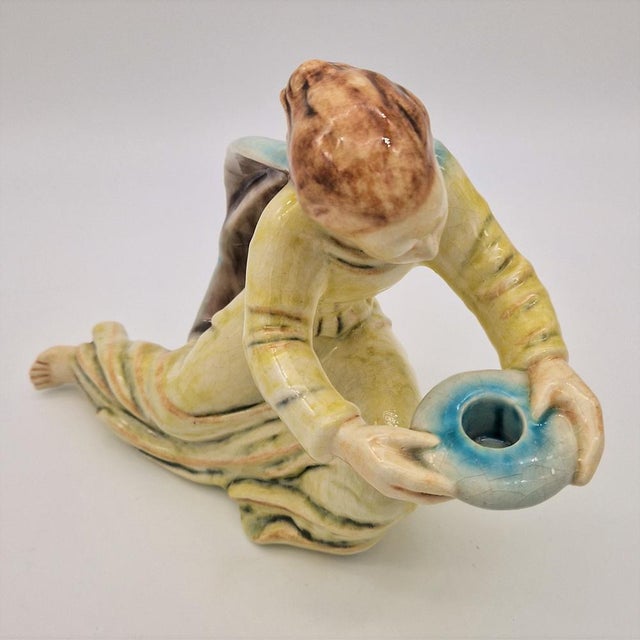 Ceramic Candlesticks by E. Roser for Karlsruhe Majolika, 1950s, Set of 2 For Sale - Image 10 of 18