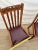 Antique Oak Side Chairs Set of Two Arts & Crafts Carved Spindle Back Vinyl Seats For Sale - Image 9 of 10