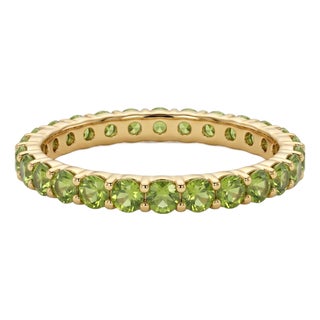 3mm Peridot Dainty Stacking Ring | Minimalist Full Eternity Band Ring Us 7 For Sale