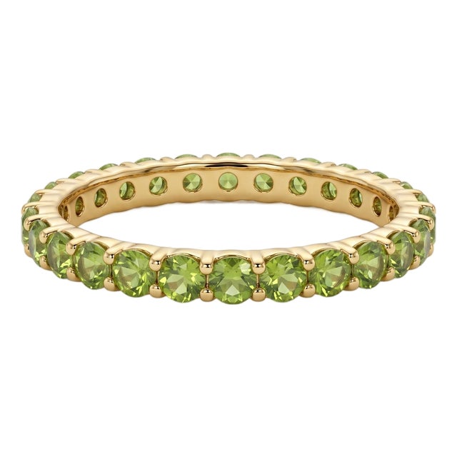 3mm Peridot Dainty Stacking Ring | Minimalist Full Eternity Band Ring Us 7 For Sale