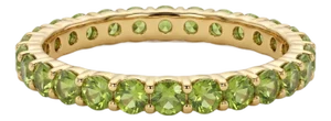 3mm Peridot Dainty Stacking Ring | Minimalist Full Eternity Band Ring Us 7