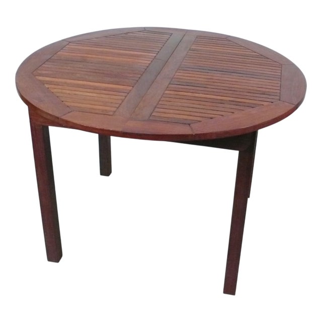 Round Extendable Dining Table in Wood, 1980s For Sale