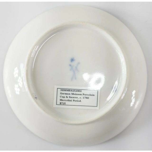 Late 18th Century German Meissen Marcolini Period Teacup and Saucer With Tulips For Sale - Image 5 of 13