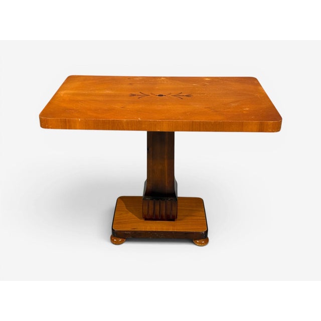 Swedish Art Deco, Inlaid End or Side Table, Stained Wood, Sweden, 1930s A rectangular Art Deco style occasional table...