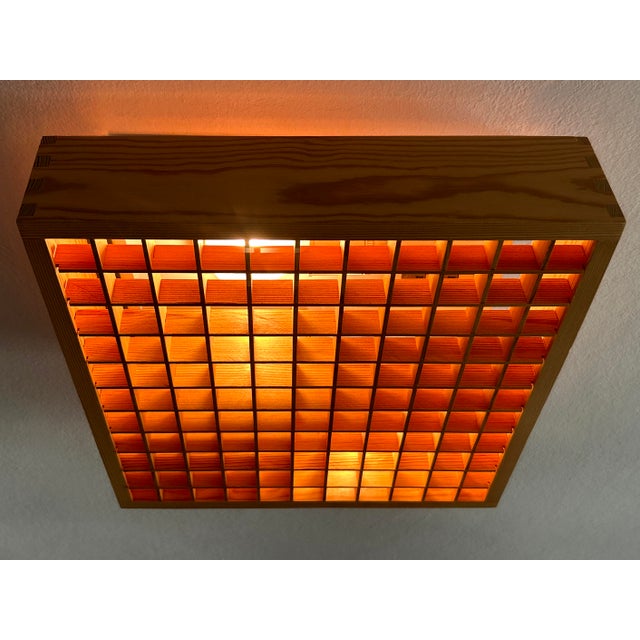 Mid-Century Modern Pine Wood Flush Mount, Sweden, 1970s For Sale - Image 4 of 18