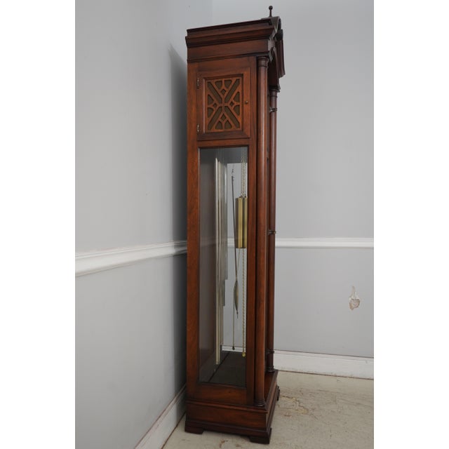 Age: Approx. 40 Years Old Details: Brass Triple Weight Driven Movement Moving Moondial Face Beveled Glass Door High...