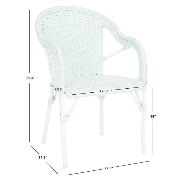 2020s California Armchair, Set of 2 - Baby Blue/White For Sale - Image 5 of 10