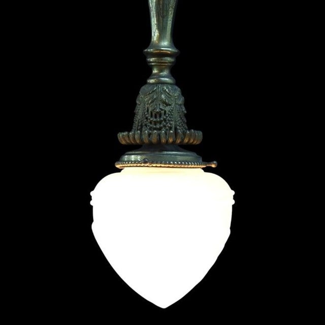 Brass Bradley & Hubbard Inspired Neoclassical Brass Pendant Light C1920 For Sale - Image 8 of 8