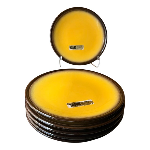 Vintage Plates from SIC Scuola Italiana Ceramiche, Italy, 1970s, Set of 6 For Sale