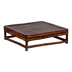 Chinese 19th Century Qing Dynasty Bamboo Low Coffee Table with Slatted Top