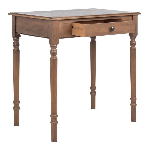 Wood Arina 1 Drawer Desk - Brown For Sale - Image 7 of 11