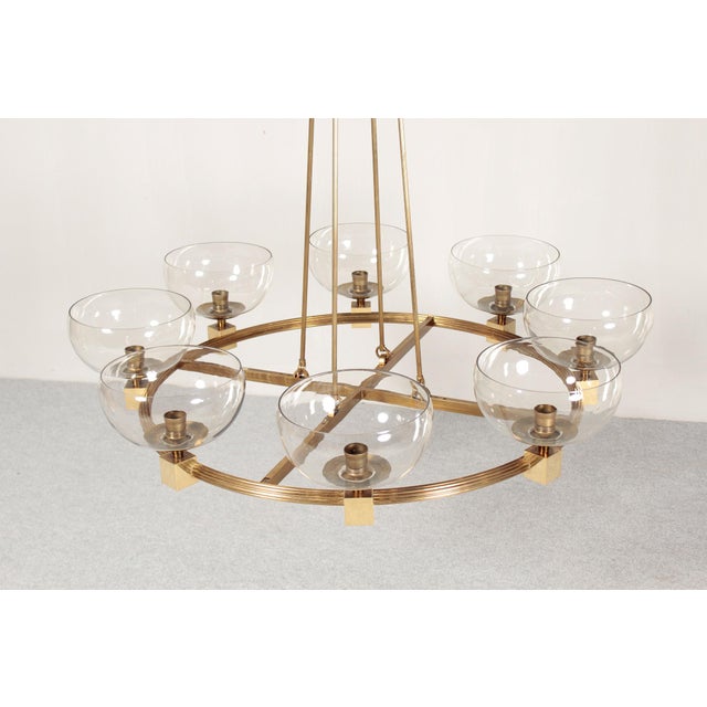Large Art Deco Chandelier, 1940s For Sale - Image 4 of 12