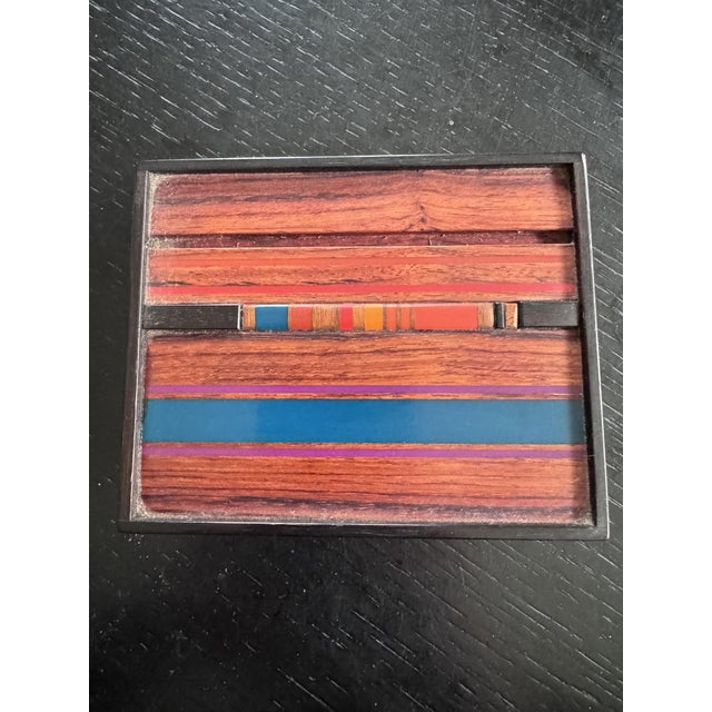 Vintage Marquetry Box by Robert McKeown, 1981, in Flawless conditions. Designed 1980 to 1989 This piece has an attribution...