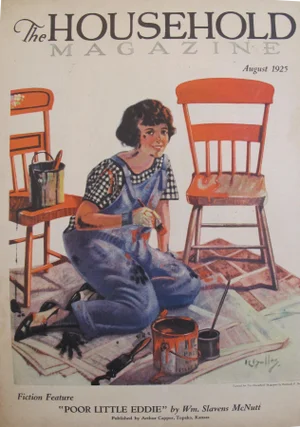 1925 The Household Magazine Original Vintage Cover, August Fiction Feature Edition