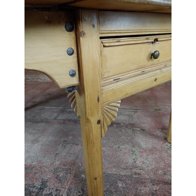 19th Century French Farmhouse Pine Drop Leaf Dining Table For Sale - Image 11 of 13