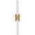Hawthorne 20" Double Bath Light in Antique-Burnished Brass with White Glass Designer: Chapman & Myers Finish: Antique-...