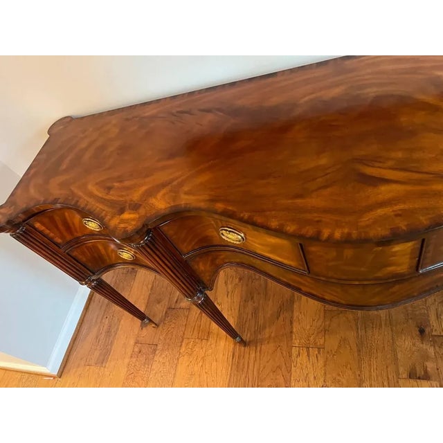 Wood Late 20th Century Maitland Smith Regency Style Burlwood Inlaid Sideboard For Sale - Image 7 of 13