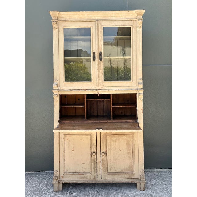 19th Century Vintage Distressed Drop Front Secretary Cabinet For Sale - Image 5 of 12