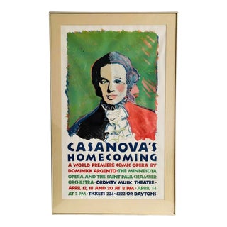 Signed Numbered 2/85 Alex Boies 1985 Casanova’s Homecoming Opera Poster For Sale