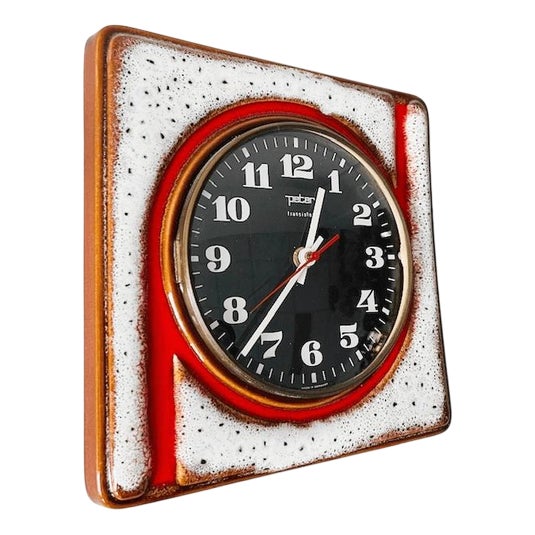 Vintage Junghans Peter Ceramic Wall Clock, 1960s For Sale